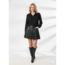 Ribana Classic Kadın Jessica Kumaş Önden Düğme Kapamalı Uzun Kollu Gömlek