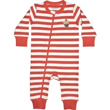 Organickid Coffee Bebek Kiremit Rengi Fermuarlı Tulum