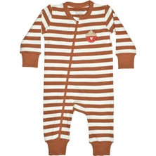 Organickid Mocha Bebek Kahverengi Fermuarlı Tulum