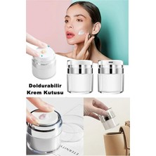 Mucit Home 2 Adet Şeffaf Krem Kutusu Doldurulabilir Pompalı Boş Krem Vücut Yağı Saklama Kutusu