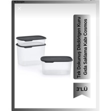 Tupperware Tek Dokunuş Dikdörtgen Kuru Gıda Saklama Kabı Cosmos 1.3lt,2.8lt,4.4lt