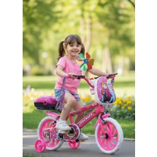 Kidzfun Çocuk Bisikleti 15 Jant, Dolgu Teker, Pembe, LED Işık Çantalı, Püsküllü