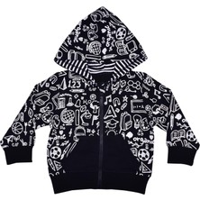Organickid School Erkek Bebek Siyah Kapüşonlu Sweatshirt