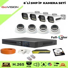 Go Vision 8'li 5mp 4K Ultra Ip Kamera Seti