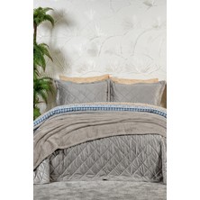 Elart Alice Kombin Set Yatak Örtüsü Nevresim Takımı Battaniye Çeyiz Seti (240X260 Cm) Taş Rengi