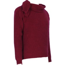 Qoolest Fiyonk Yaka Detaylı Yüksek Yaka Triko Kazak