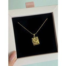 Stainless  Ay ve Yıldızlar Madalyonu | Hatıra Kutusu Kolye