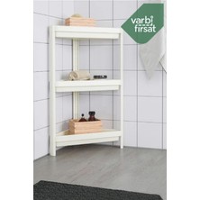 VarBiFırsat Vesken Üçgen Raf Ünitesi 3 Katlı Köşe Banyo Rafı Düzenleyici Şampuanlık