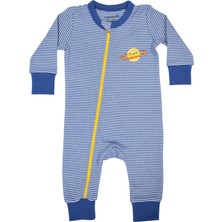 Organickid Mix Bebek Mavi Fermuarlı Tulum
