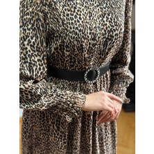 Fendel Balonkol Simli Şifon Elbise 1679 Navra | Fendel