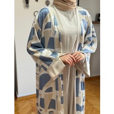 Fendel Desenli Saten 2'li Abaya 1875 Navra | Fendel