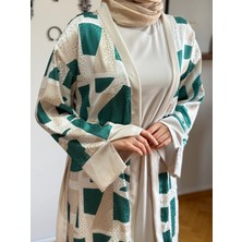 Fendel Desenli Saten 2'li Abaya 1875 Navra | Fendel