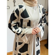 Fendel Desenli Saten 2'li Abaya 1875 Navra | Fendel