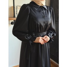 Fendel Gömlek Yaka Yarım Pat Dubai Ipeği Elbise 1926 Navra | Fendel