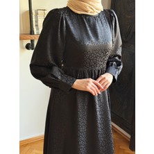 Fendel Kaplama Kemerli Bel Büzgülü Leopar Saten Elbise 1836 Navra | Fendel