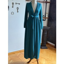 Fendel Yandan Büzgülü Örme Uzun Hırka Ferace 2408 Navra | Fendel