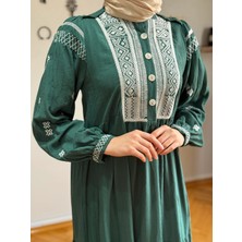 Fendel Yarım Pat Nakışlı Pamuk Elbise 1800 Navra | Fendel