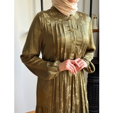 Fendel Yarım Pat Robalı Nervürlü Ipek Saten Elbise 1865 Navra | Fendel