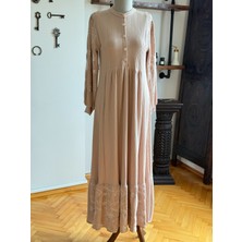 Fendel Yarım Pat Nakışlı Örme Elbise 2405 Navra | Fendel