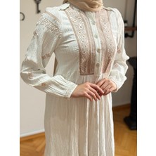 Fendel Yarım Pat Nakışlı Pamuk Elbise 1800 Navra | Fendel