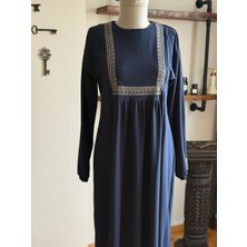 Fendel Şardonlu ve Nakışlı Örme Elbise 2427 Navra | Fendel