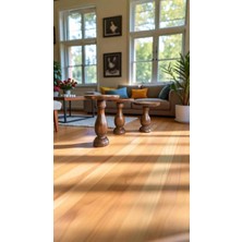 El Yapımı Ahşap Mantar Sehpa Seti 3lü Açık Ceviz Renk Zigon