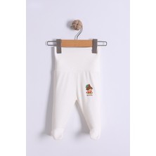 Kidello Ekru Mantar Detaylı Unisex Patikli Bebek Tek Alt