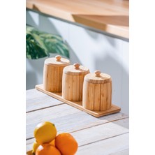 UltraNova Bambu Standlı 3'lü Baharat Takımı, Şıklık ve Fonksiyonellik Bir Arada