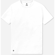 Bafk Al Erkek Beyaz Bisiklet Yaka Basic Tişört