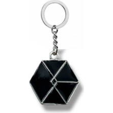 Herşey Nota Siyah Exo Logo Anahtarlık – K-Pop Unisex Aksesuar | Metal Figürlü Tasarım
