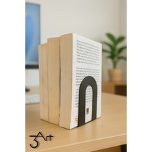 3Art Metal Metal Kitap Tutucu 2’li Set – Kaymaz Masaüstü Kitap Destekliği – Dekoratif Kütüphane Düzenleyici