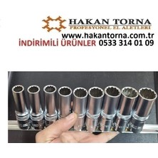 ALWAYSSPEED -Arm 1/2 Cr-V Uzun Derin Yıldız Lokma Takımı 12 Köşe 9 Parça