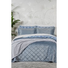 Elart Alice Kombin Set Yatak Örtüsü Nevresim Takımı Battaniye Çeyiz Seti (240X260 Cm) Gri