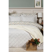 Elart Alice Kombin Set Yatak Örtüsü Nevresim Takımı Battaniye Çeyiz Seti (240X260 Cm) Krem