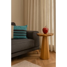 Doğal Masif Ahşap Tekli Yan Sehpa Tütün Renk Mantar