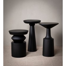Wood Wooden 3'lü Fiskos Yan Sehpa Timeless Mantar Sehpa - Mushroom Table 3 Pieces - Trio Series
