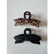 Lussos Vita Ikili Plastik Soft Touch Leopar Desenlı Mandal Toka