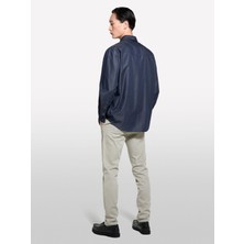 Sisley %100 Pamuk Klasik Yaka Relax Fit Gömlek Erkek Buz Mavisi Gömlek - 325P5UTXSQ04H