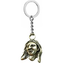 Herşey Nota Uzun Saçlı Kadın Figürlü Antik Unisex Anahtarlık – Zarif, Anlamlı ve Estetik Tasarım