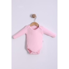 Kidello Pembe Düz Uzun Kol Kız Bebek Zıbın Body
