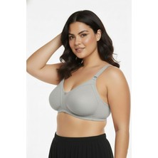 En Moda İç Giyim Büyük Beden Pamuklu Penye Toparlayıcı Sütyen - Telsiz Süngersiz Dikişsiz Rahat Minimizer
