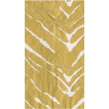 Caspari Go Wild White & Gold Guest Towel Napkins - 15 Per Package