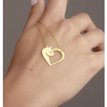 Myz Takı Kalp ve Kedi Figürlü 925 Ayar Gümüş Kadın Kolyesi