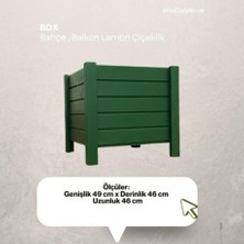 Box Bahçe & Balkon Lambrili Yeşil Ahşap Saksı / Çiçeklik