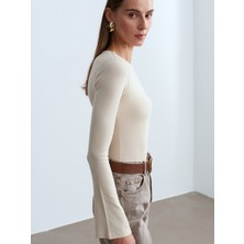 Dilvin 32284 Bisiklet Yaka Uzun Kollu Top-Taş