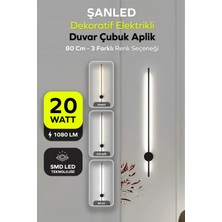ŞANLED Dekoratif 20W Iç Mekan Siyah Kasa 3 Renkli Işık Elektrikli 80 cm Duvar Aplik 1 Adet