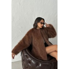 Caddebostan Moda Açık Kahve Peluş Kaban Modern Premium Luxury Trend Tasarım Kaban