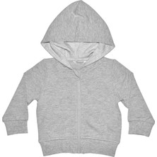 Organickid Basic Bebek Gri Kapüşonlu Sweatshirt