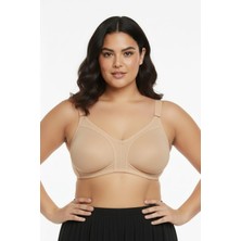 En Moda İç Giyim Büyük Beden Pamuklu Penye Toparlayıcı Sütyen - Telsiz Süngersiz Dikişsiz Rahat Minimizer