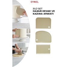 Eynel Plastik Hamur Pasta Kesici Kazıyıcı Şekillendirici Yoğurucu Aparat 3’lü